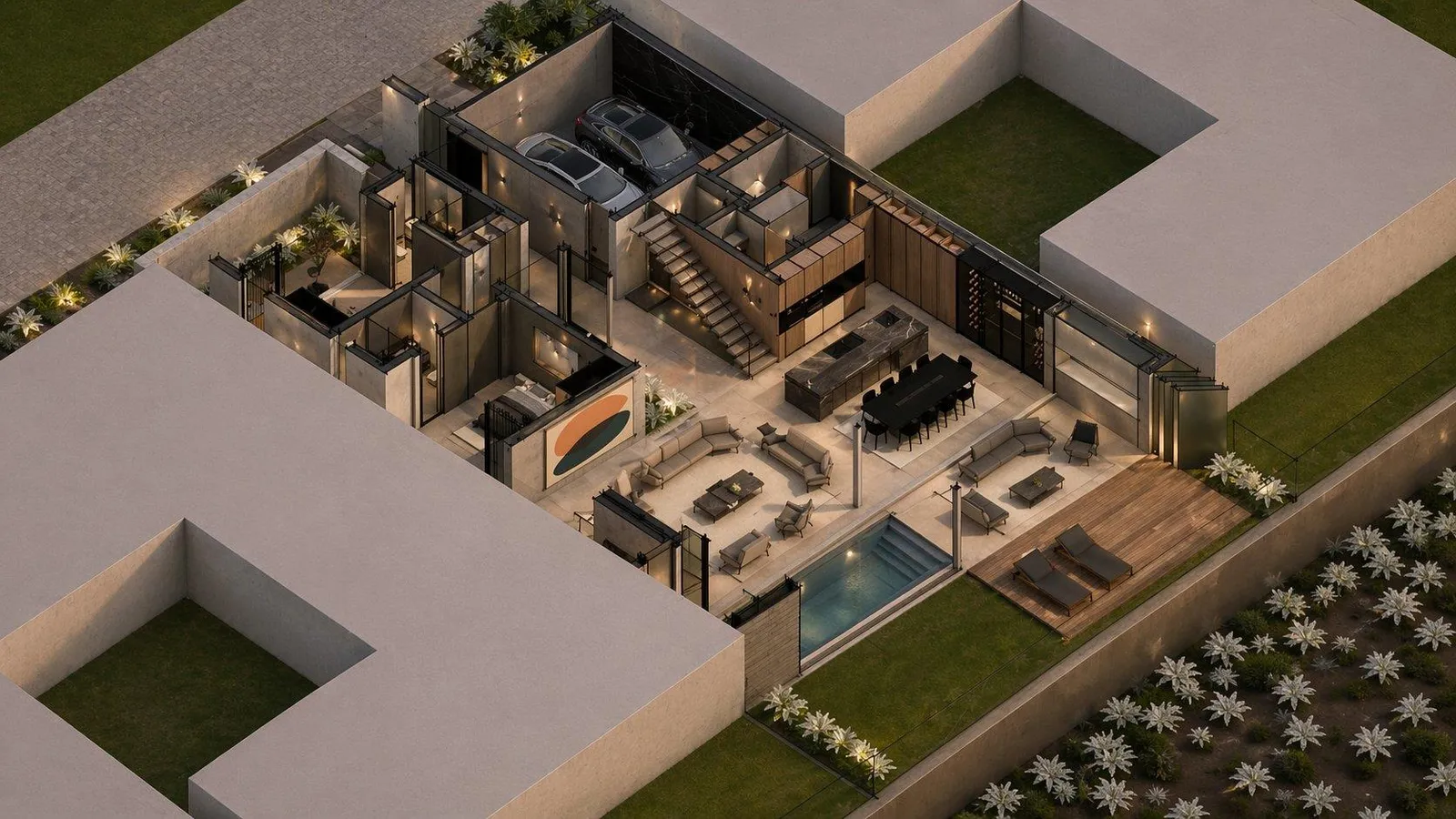 Isometric floor plan of the residence